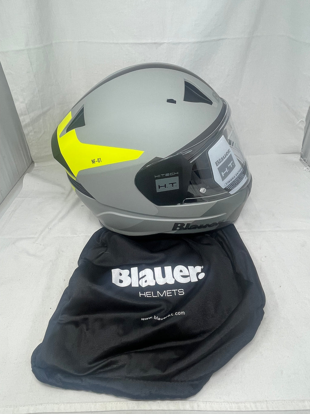 Blauer Casco Integrale Ht Naca Nf01 B Full Face Grigio Giallo Opaco Mod. 12cbkh030114 Misura S Nuovo