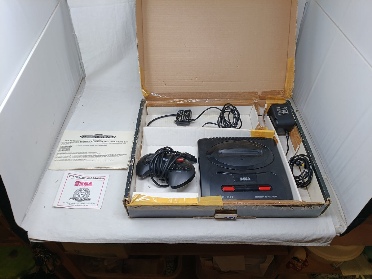 Sega Mega Drive 2 16 Bit + Controller + Cavi Originali + 3 Scatola Testata Funzionante