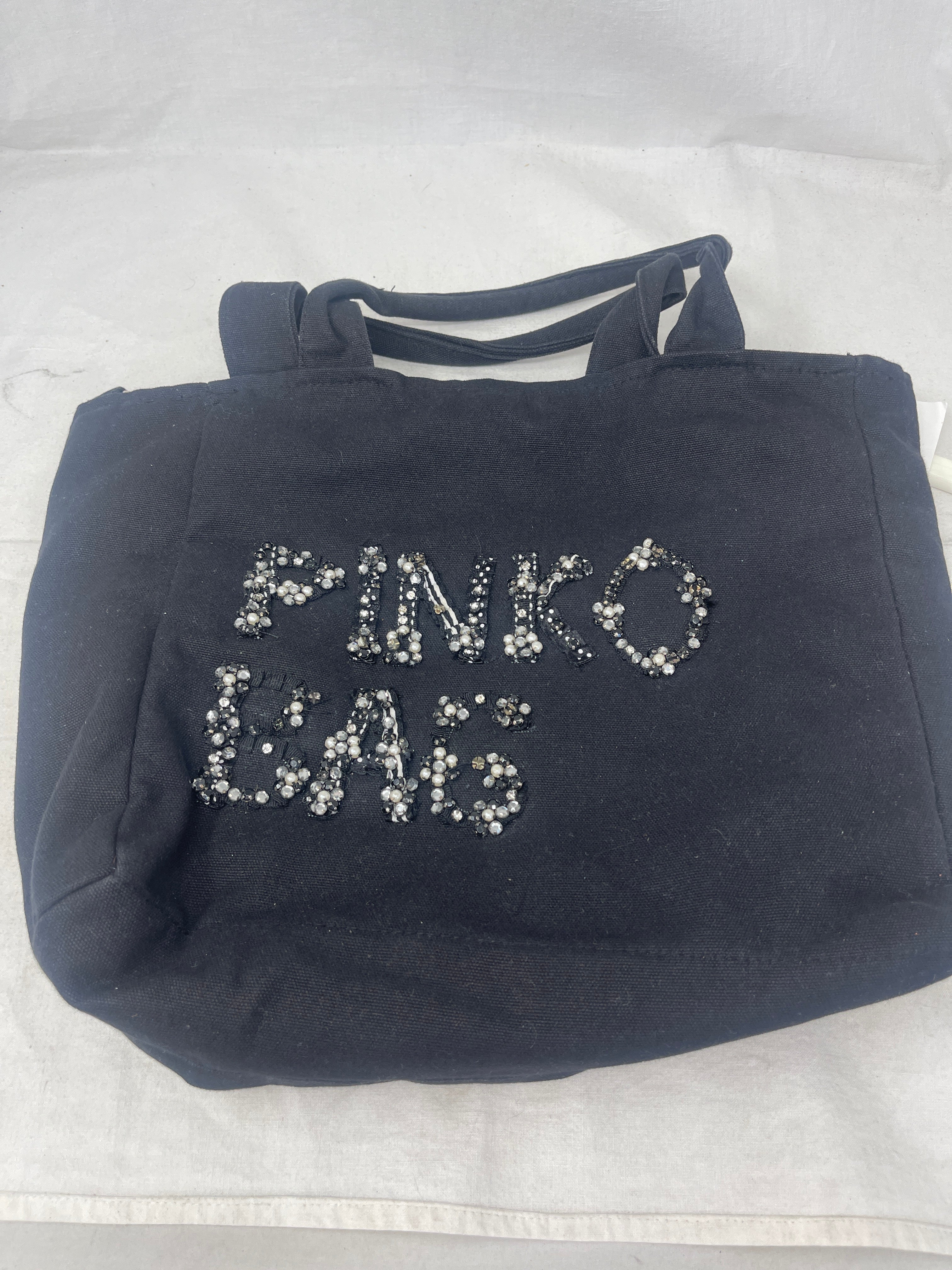Pinko Borsa Shopper Nera Paiett