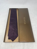 Gucci Cravatta Color Viola Di Mezzanotte Con Scatola