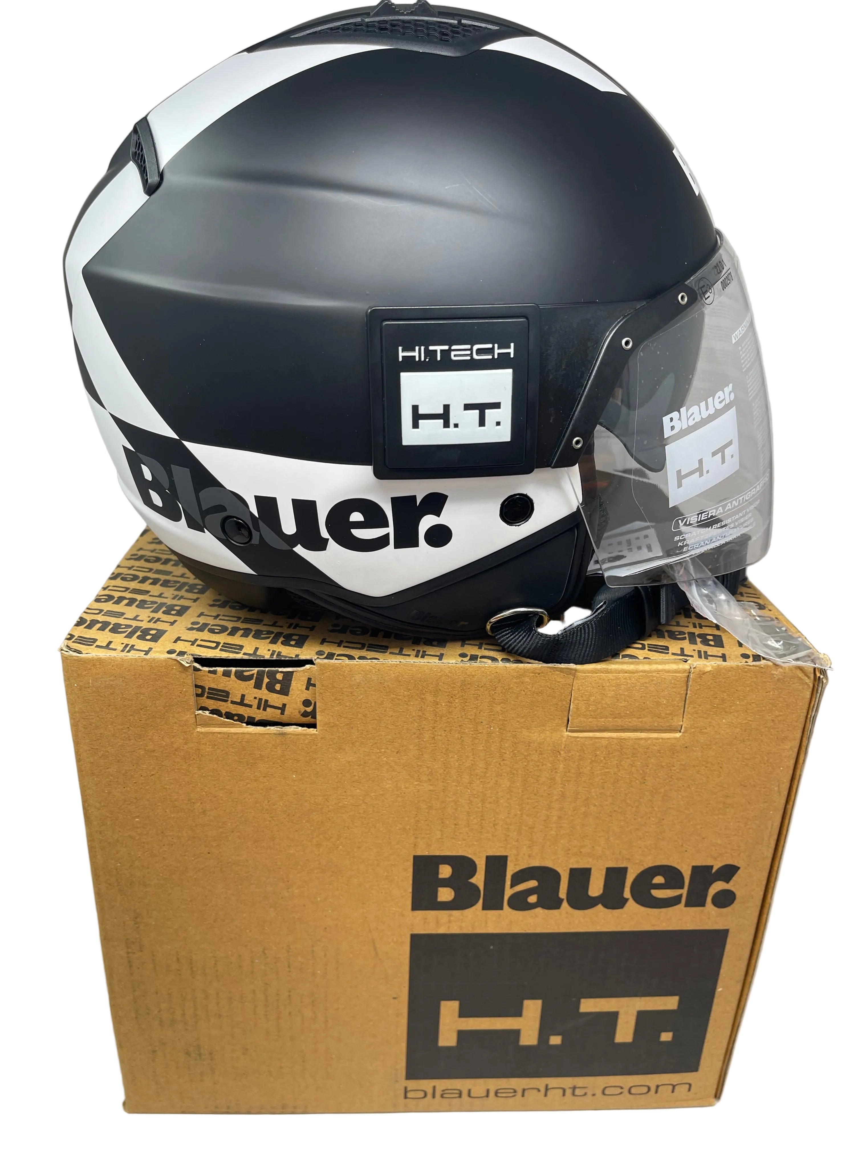 Blauer Casco Integrale Ht-bet Nero Bianco Opaco Mod 12cbkh010103 Misura Xs Nuovo