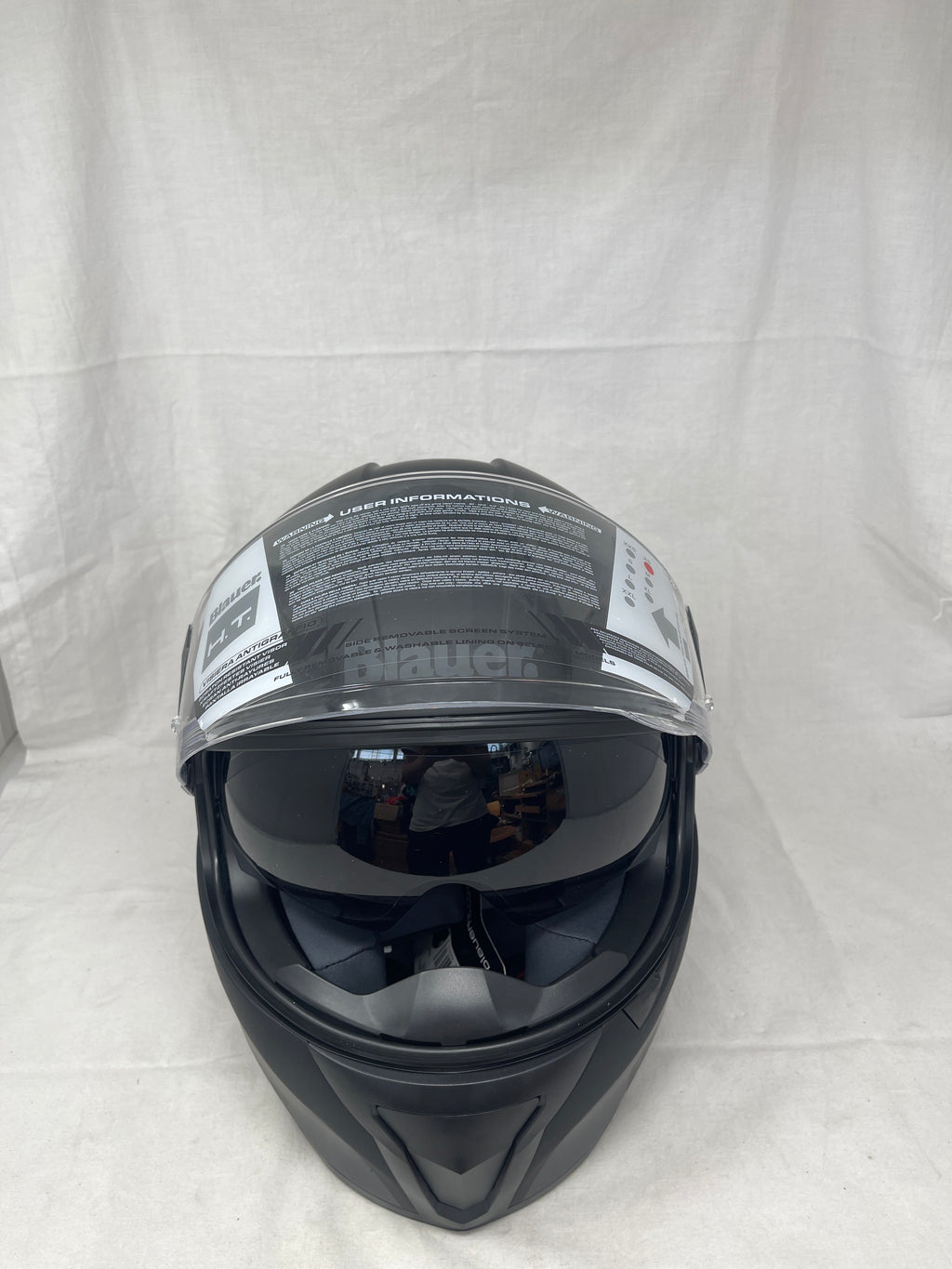 Blauer Casco Integrale Ht Naca Nf01 A Full Face Nero Rosso Opaco Mod. 12cbkh030114 Misura Xs Nuovo