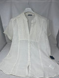 Fiorellarubino Camicia Bca In Lino Ricamo 37 F