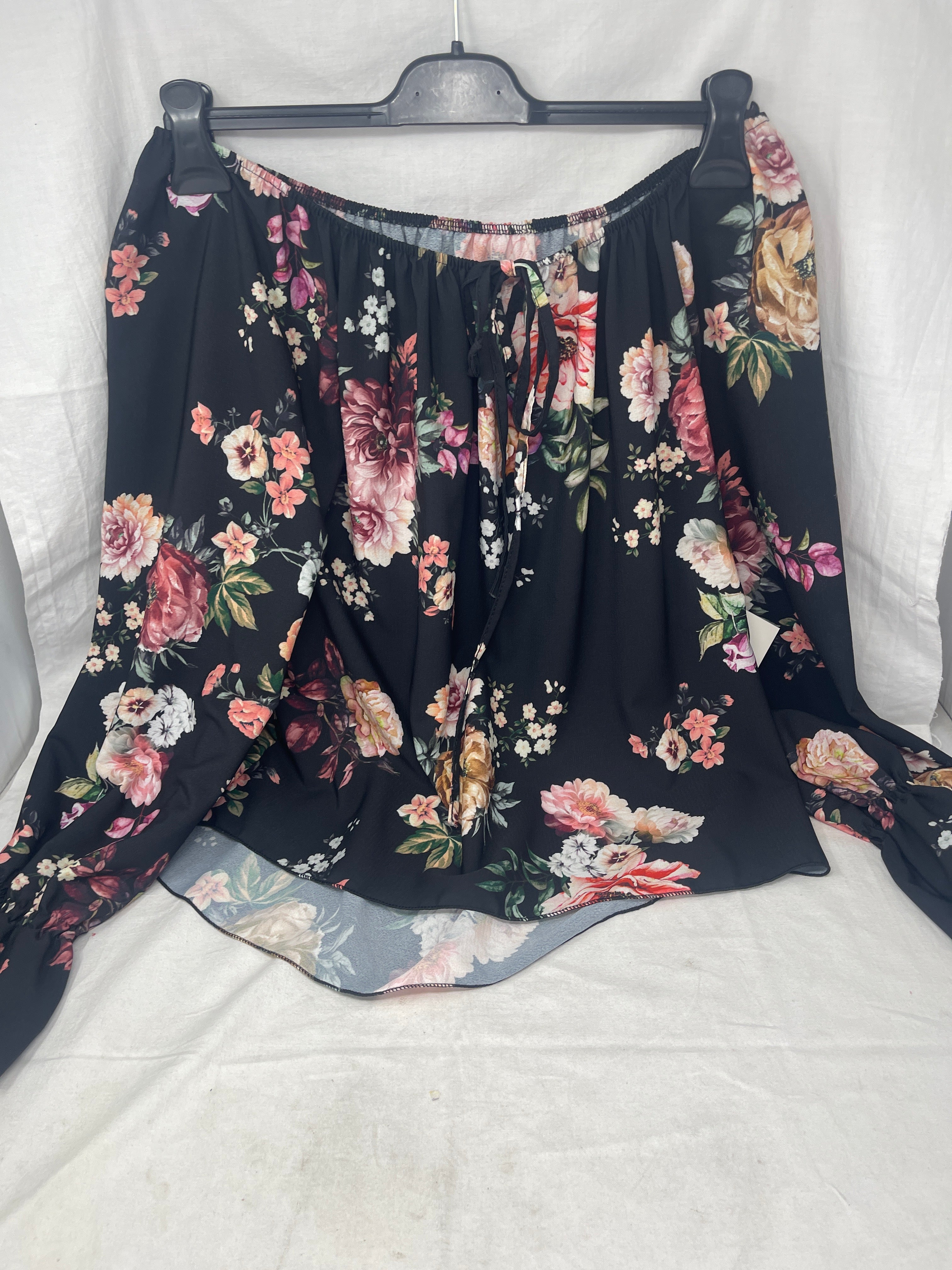 Maglia Nera Fiorato Xl