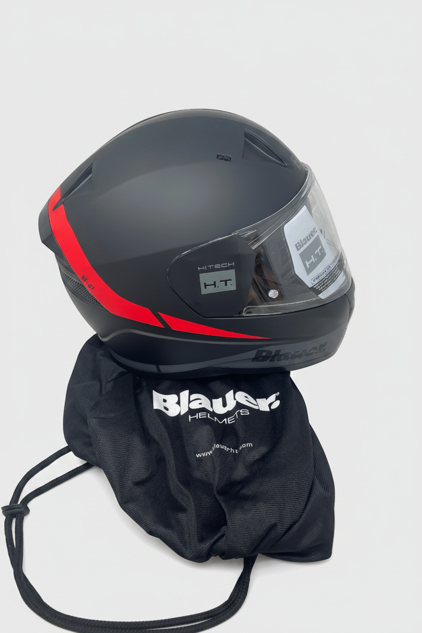 Blauer Casco Integrale Ht Naca Nf01 A Full Face Nero Rosso Opaco Mod. 12cbkh030114 Misura Xs Nuovo