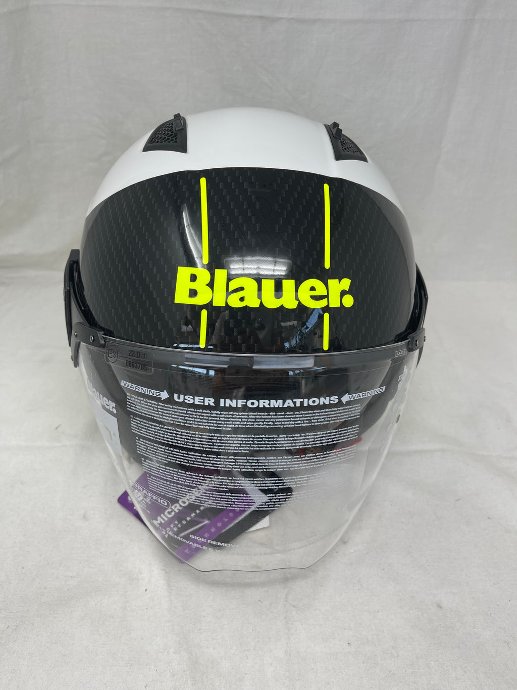 Blauer Casco Ht-bet Bianco Nero Giallo Mod.12cbkh010103 Misura Xl Nuovo!