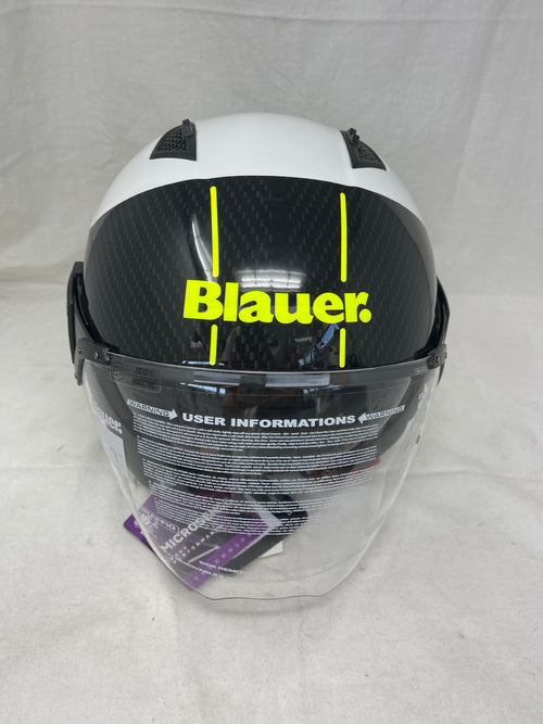Blauer Casco Ht-bet Bianco Nero Giallo Mod.12cbkh010103 Misura Xl Nuovo!