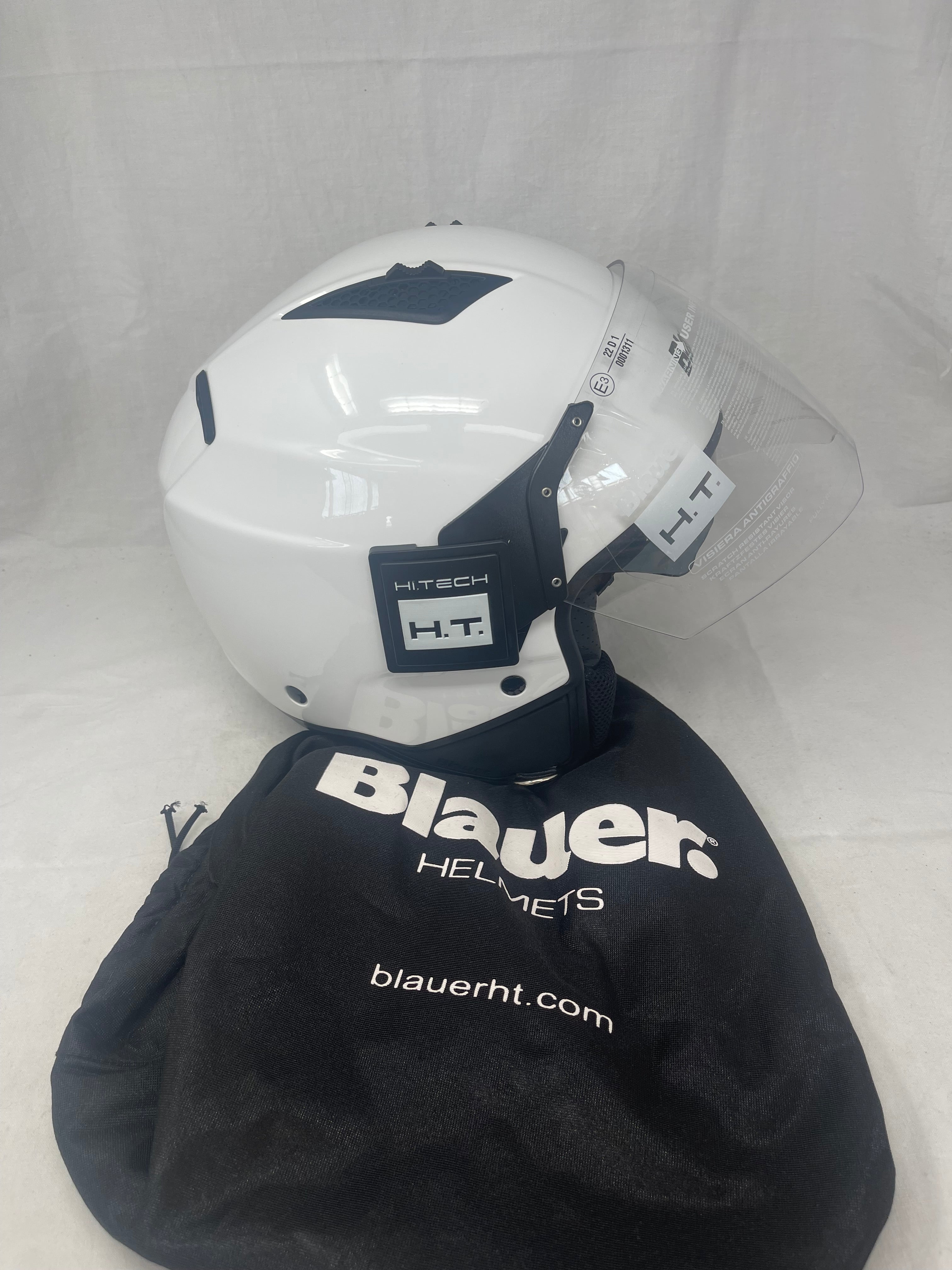 Blauer Casco Moto Jet In Fibra Bet Ht Bianco Mod. 12cbkh010103 Misura S Nuovo