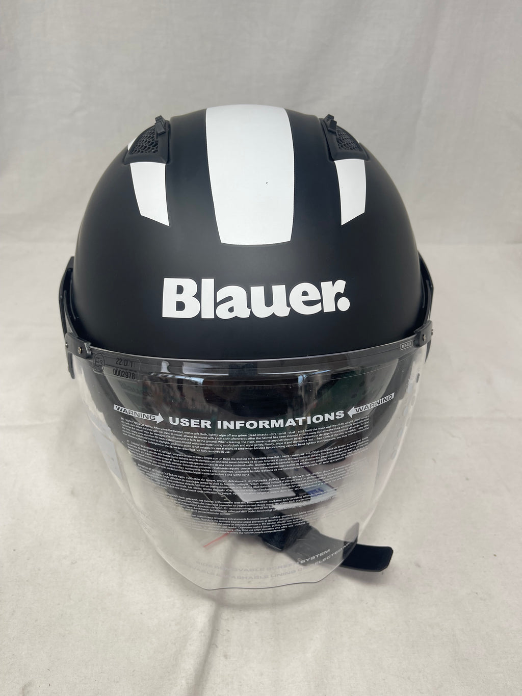 Blauer Casco Ht-bet Nero Bianco Opaco Mod.12cbkh010103 Misura L Nuovo!