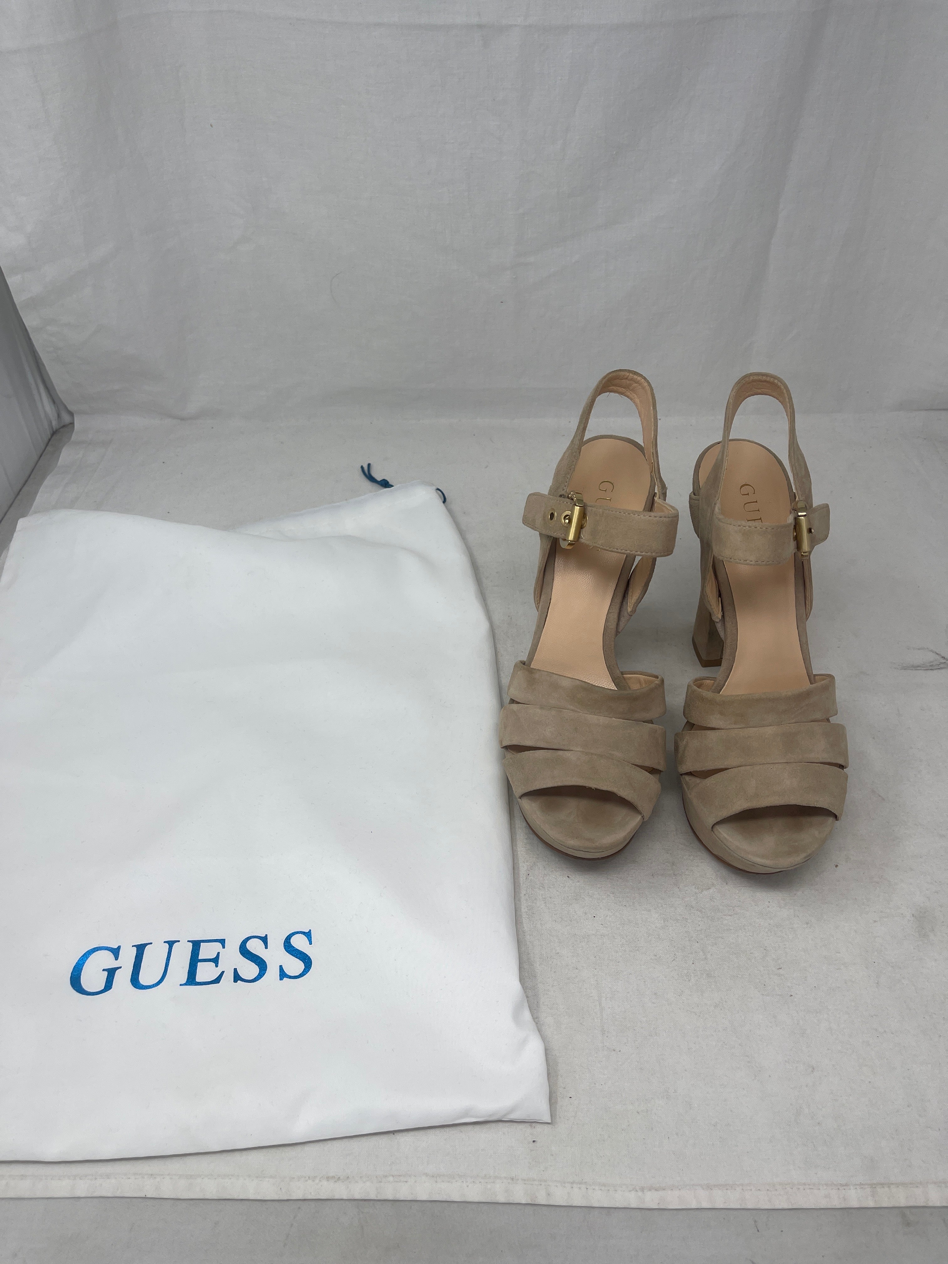Guess Sandalo Con Tacco  Camoscio Beige 38