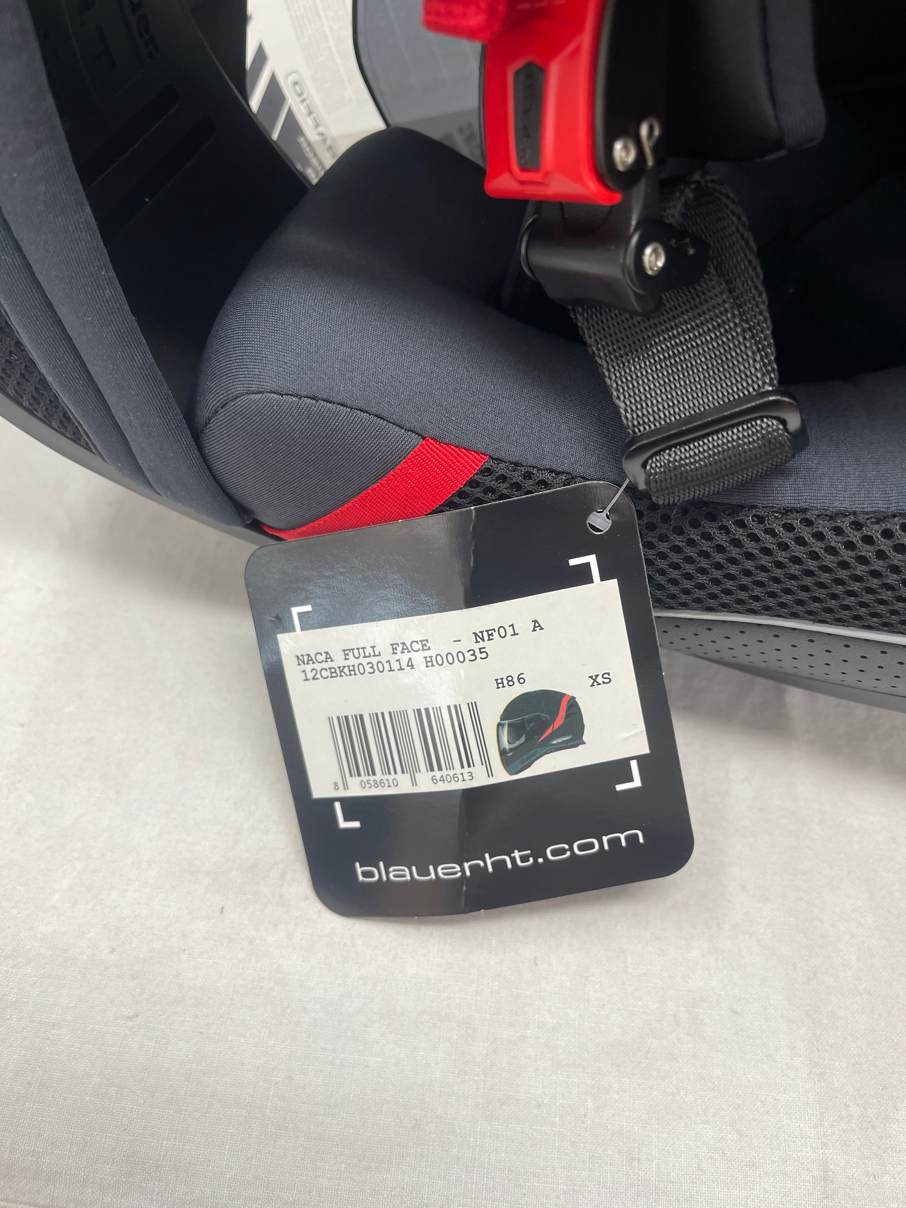 Blauer Casco Integrale Ht Naca Nf01 A Full Face Nero Rosso Opaco Mod. 12cbkh030114 Misura Xs Nuovo