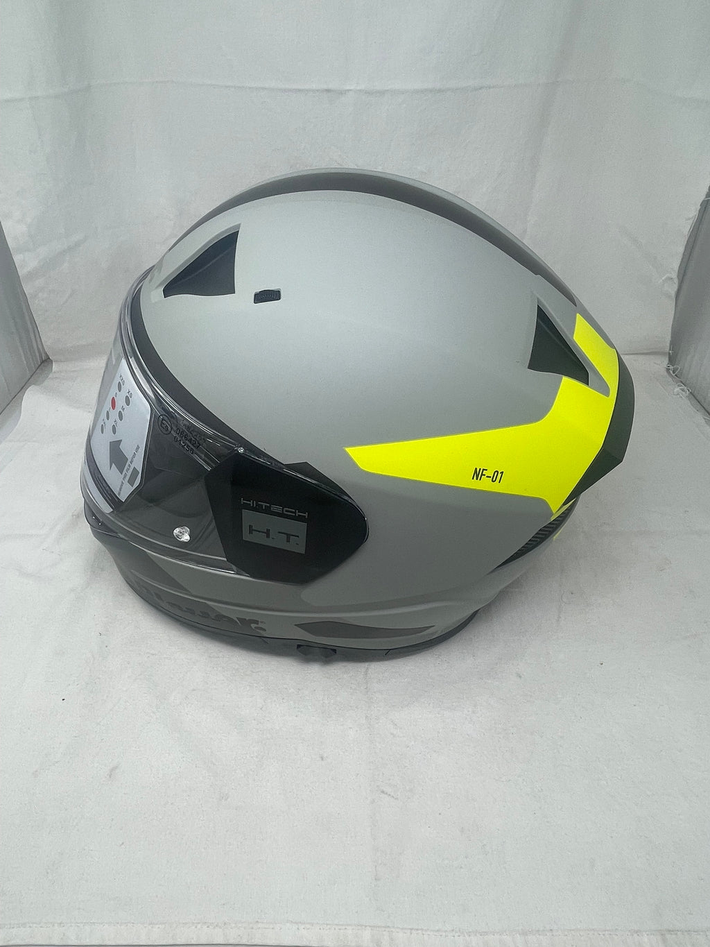 Blauer Casco Integrale Ht Naca Nf01 B Full Face Grigio Giallo Opaco Mod. 12cbkh030114 Misura S Nuovo