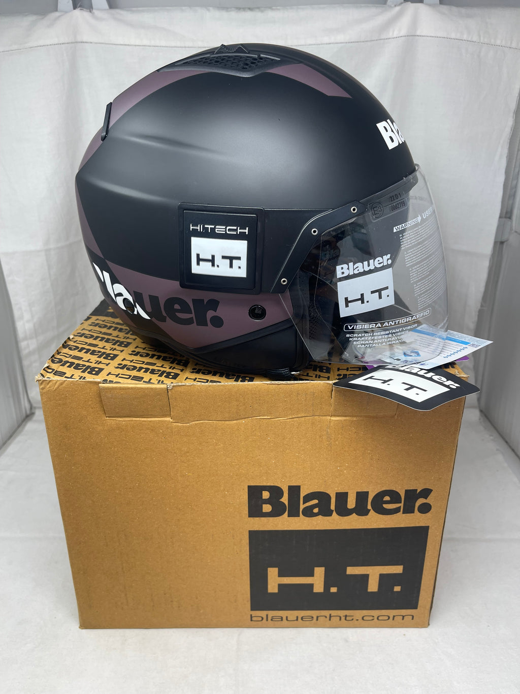 Blauer Casco Ht-bet Nero Antracite Opaco Mod.12cbkh010103 Misura Xl Nuovo!