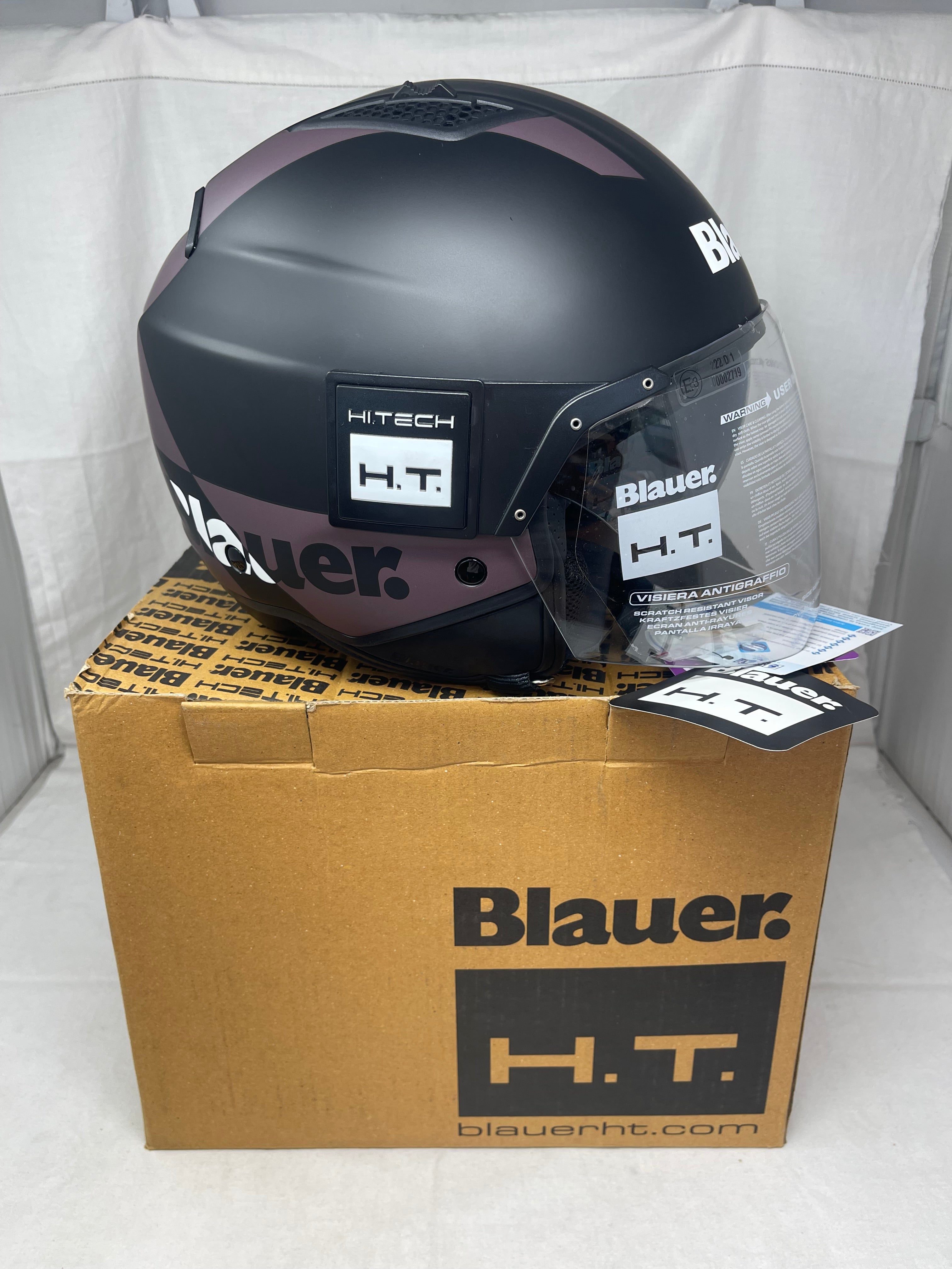 Blauer Casco Ht-bet Nero Antracite Opaco Mod.12cbkh010103 Misura Xl Nuovo!