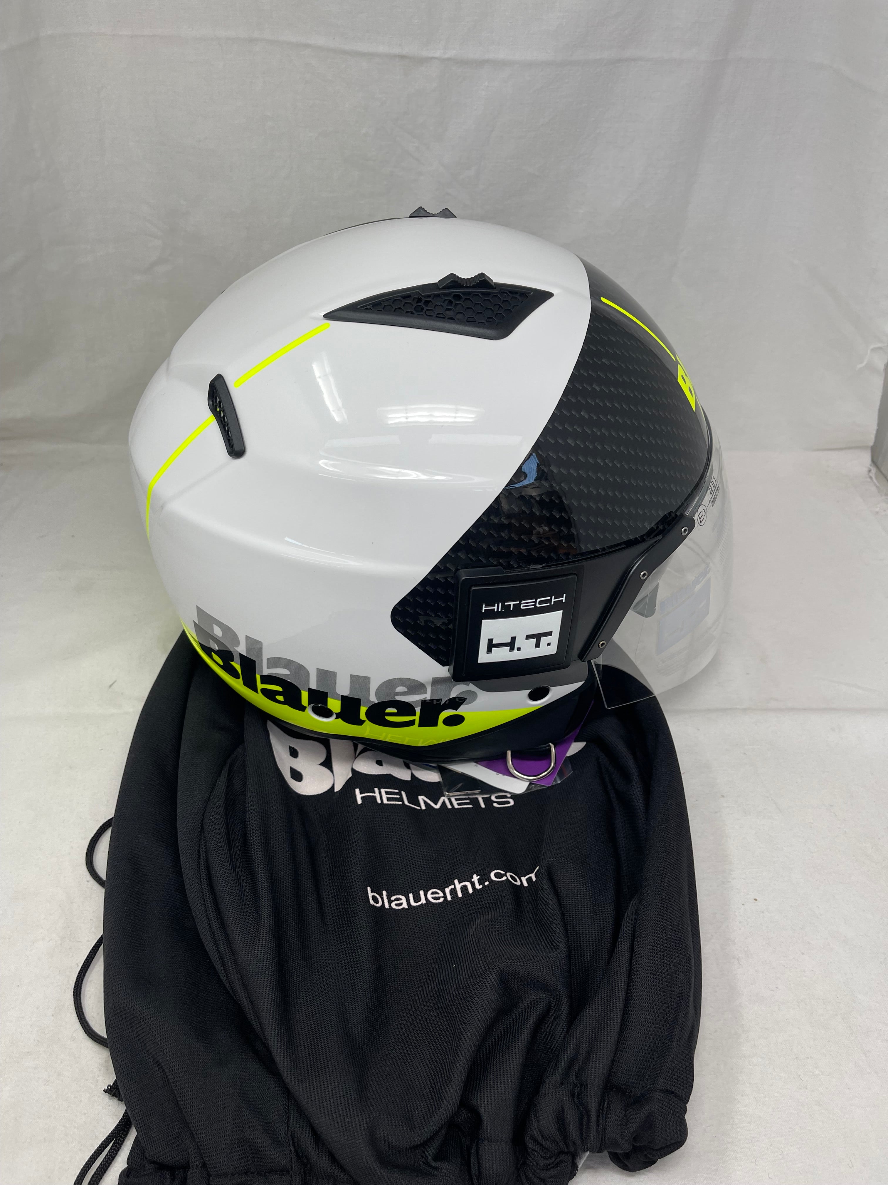 Blauer Casco Ht-bet Bianco Nero Giallo Mod.12cbkh010103 Misura Xl Nuovo!