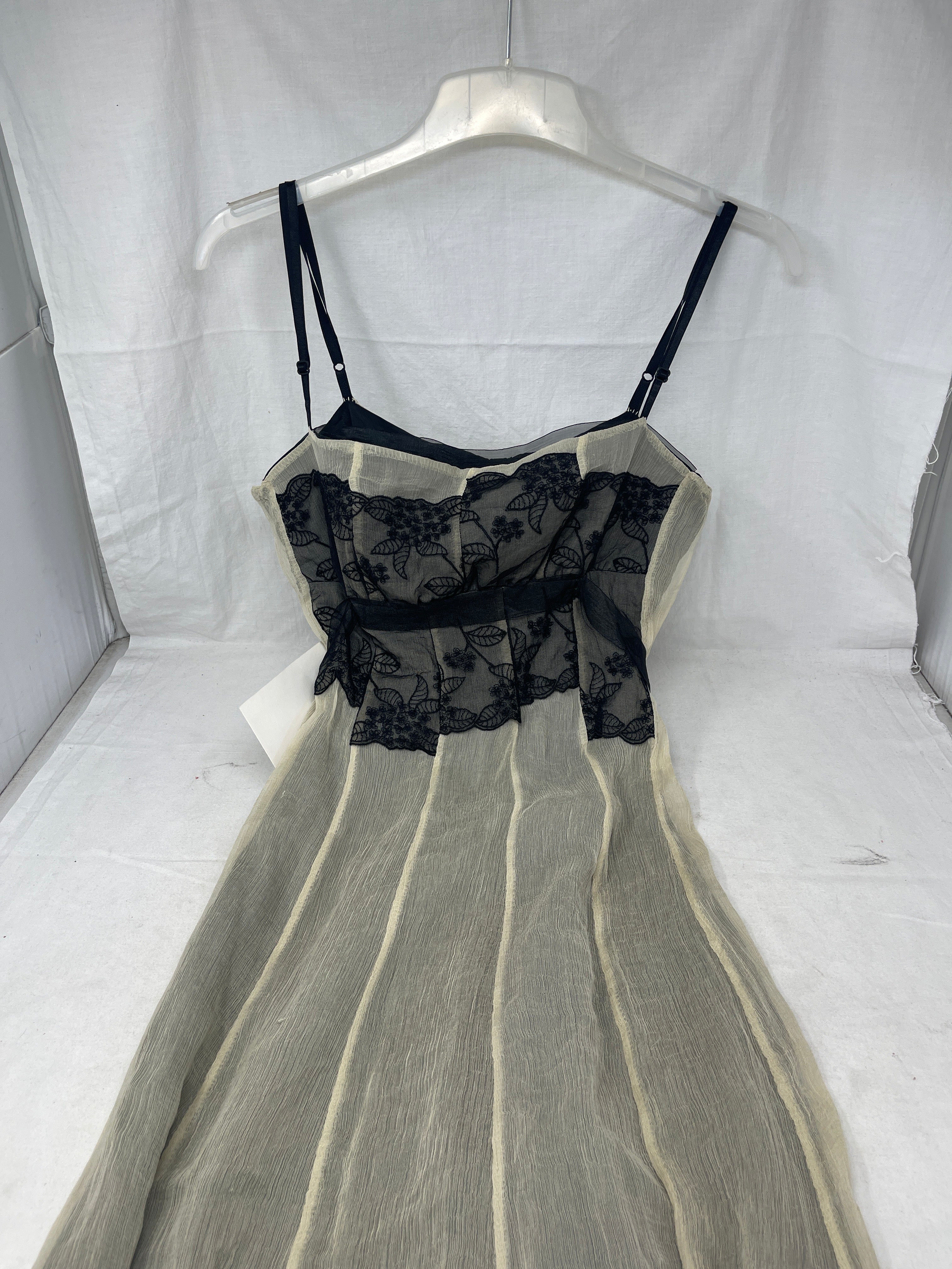 Toi Moi Abito In Seta Beige Nero Pizzo 42