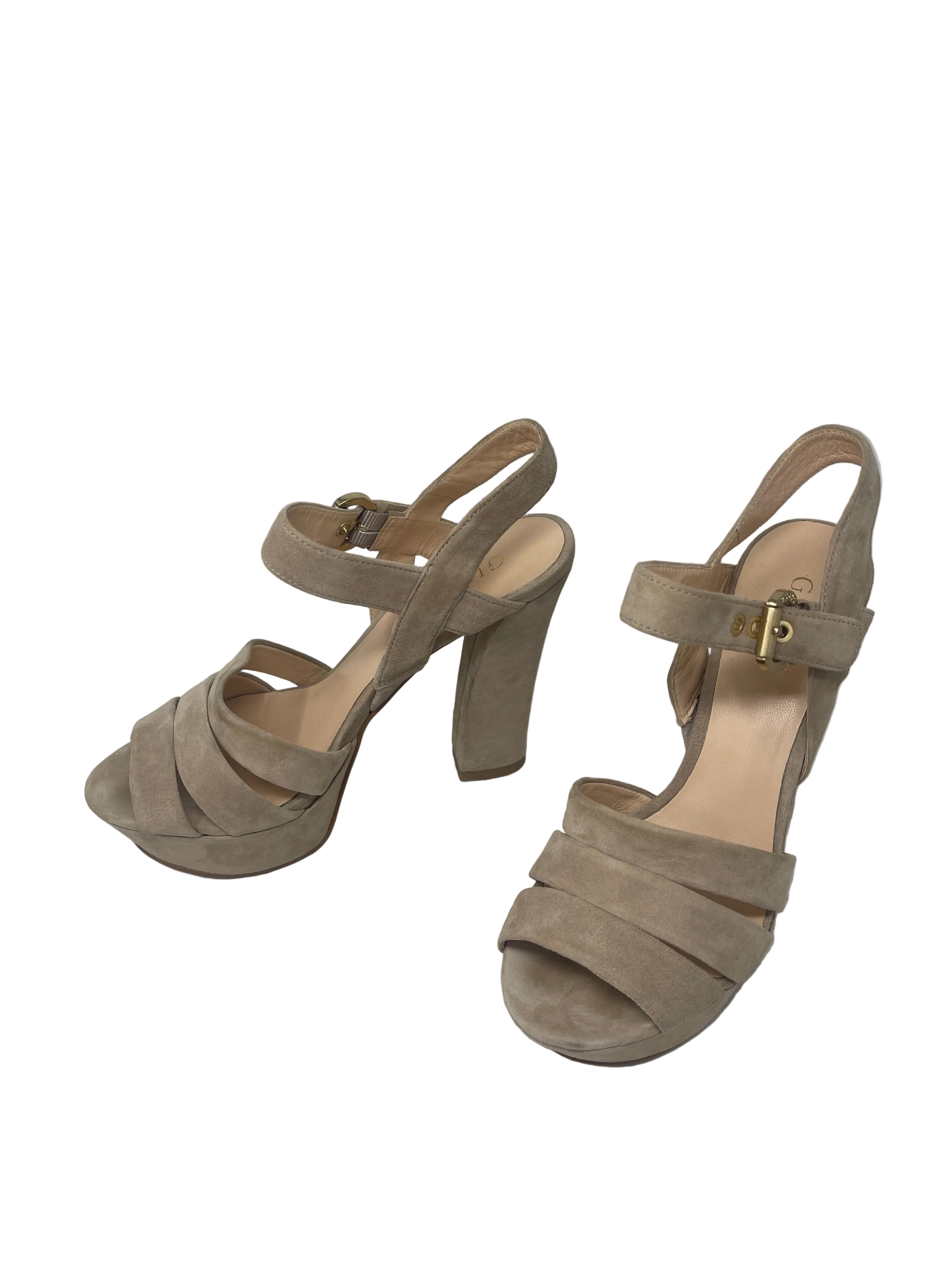 Guess Sandalo Con Tacco  Camoscio Beige 38