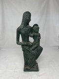 Scultura Antimonio Madonna Con Bambino H 43cm