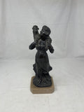 Scultura Antrimonio Donna Con Pecora Sulle Spalle Con Base Marmo H 31cm