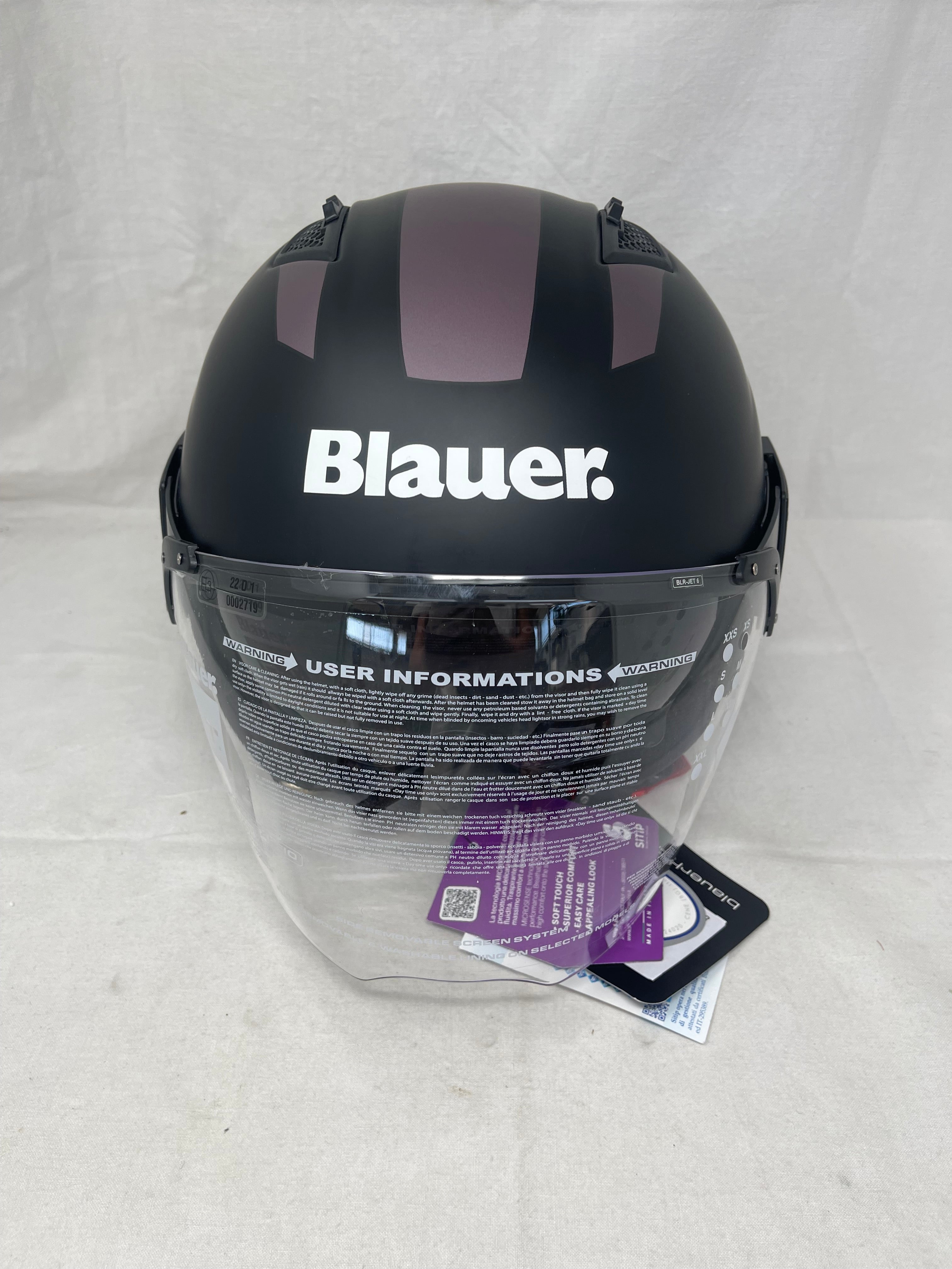 Blauer Casco Ht-bet Nero Antracite Opaco Mod.12cbkh010103 Misura Xl Nuovo!