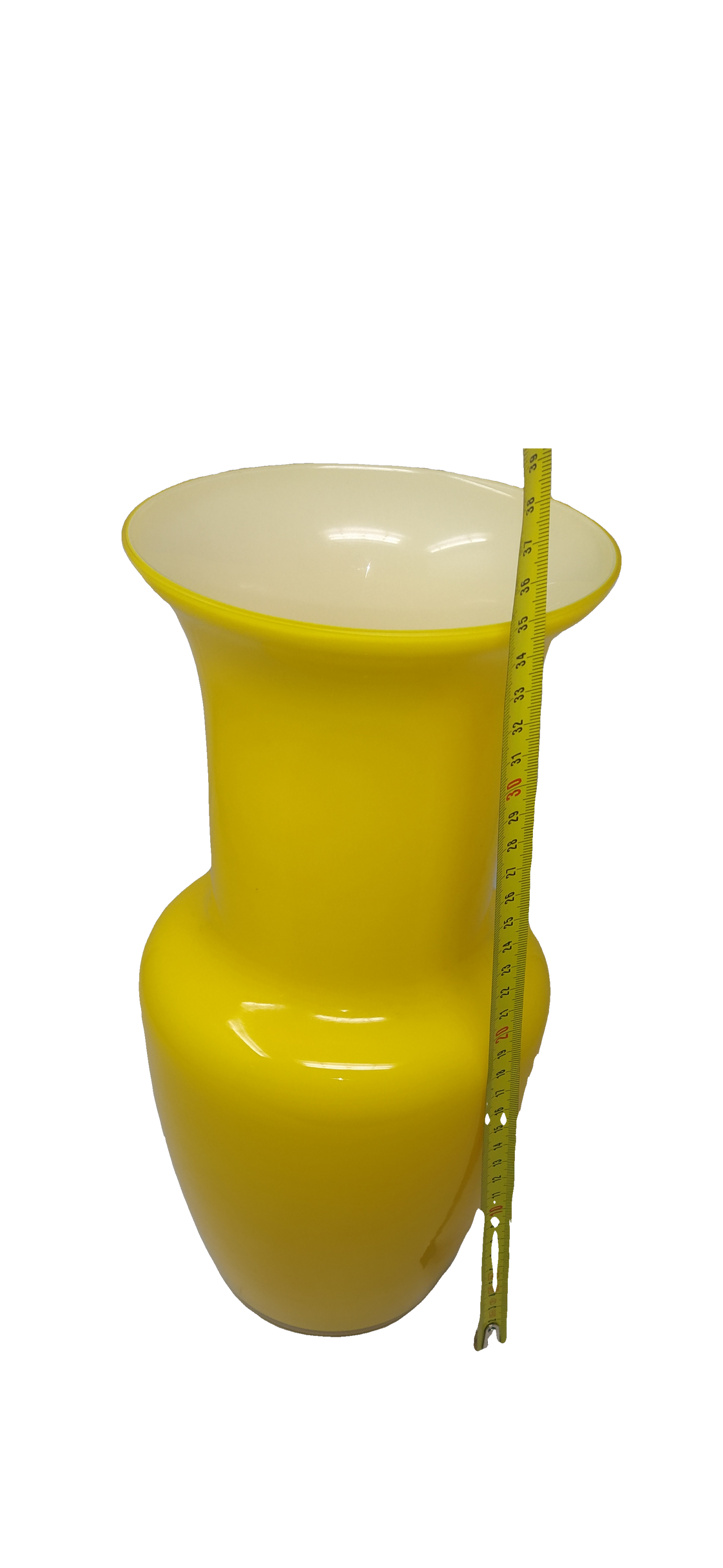 Vaso vetro giallo canarino Murano