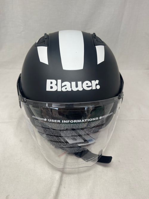 Blauer Casco Ht-bet Nero Bianco Opaco Mod.12cbkh010103 Misura M Nuovo!