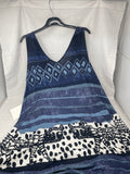 Desigual Abito Con Fantasia Blu Bco Nero Xl