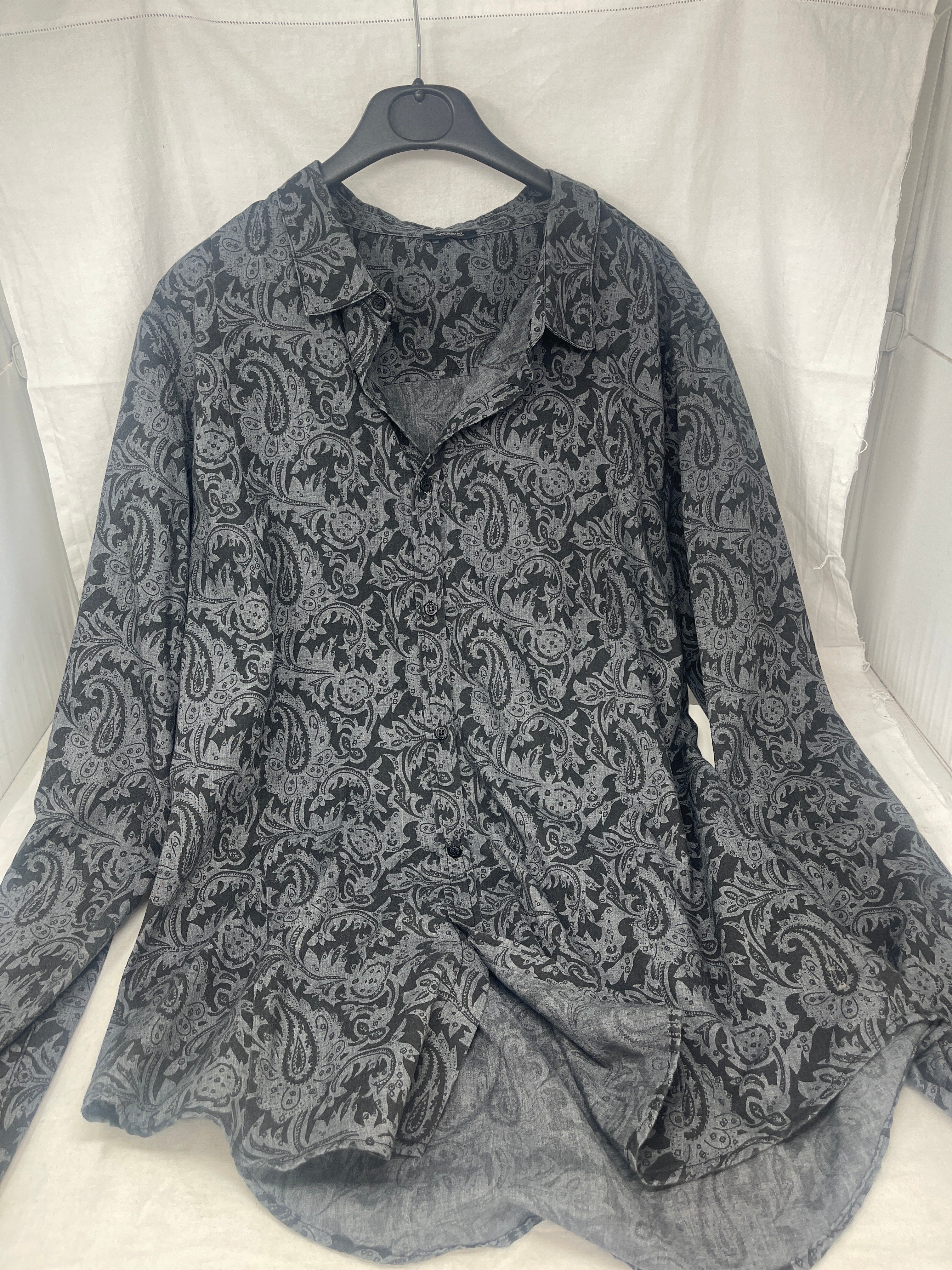 Imperial Camicia Nero Grigio Fiorato Xl