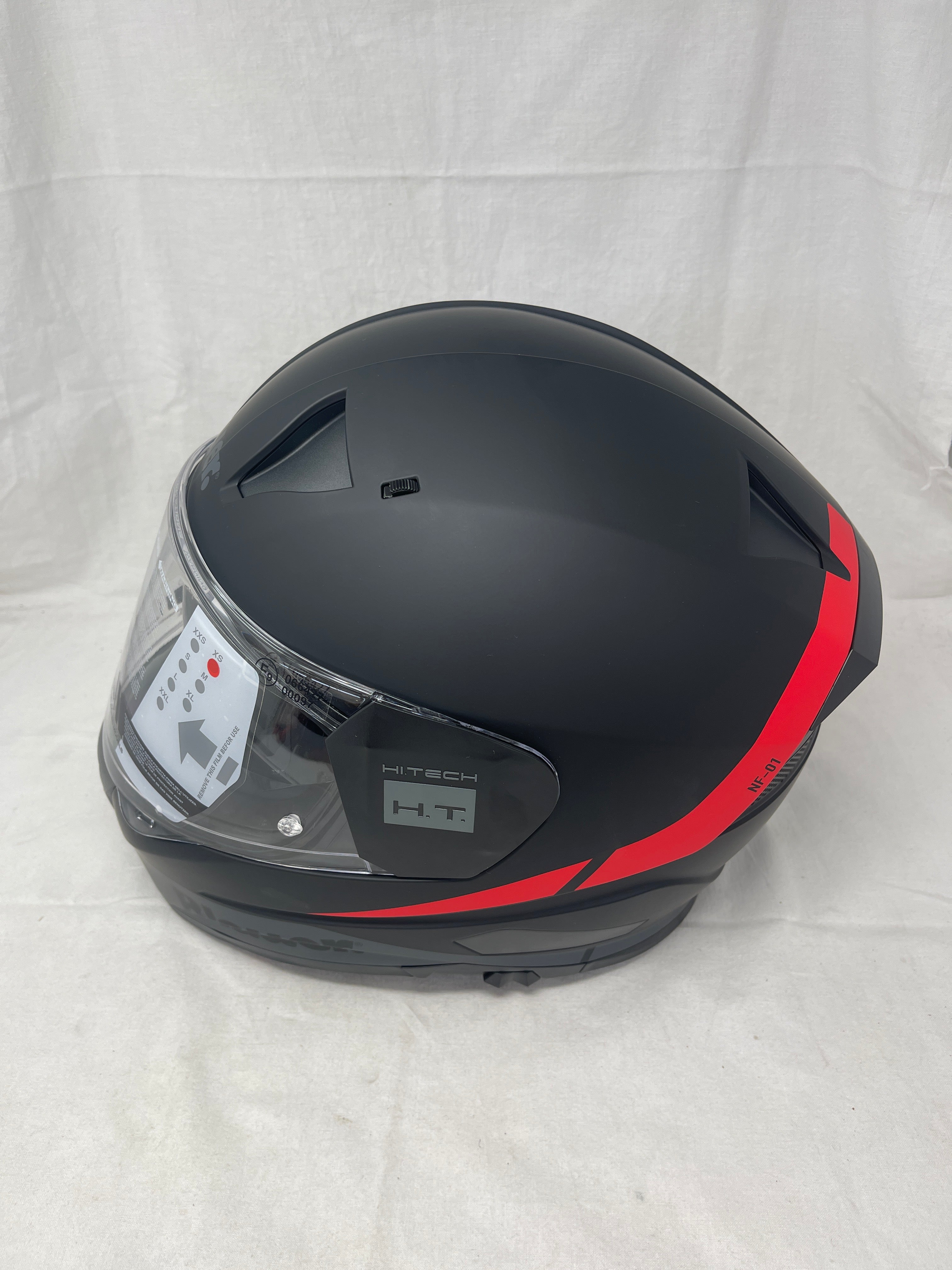 Blauer Casco Integrale Ht Naca Nf01 A Full Face Nero Rosso Opaco Mod. 12cbkh030114 Misura Xs Nuovo