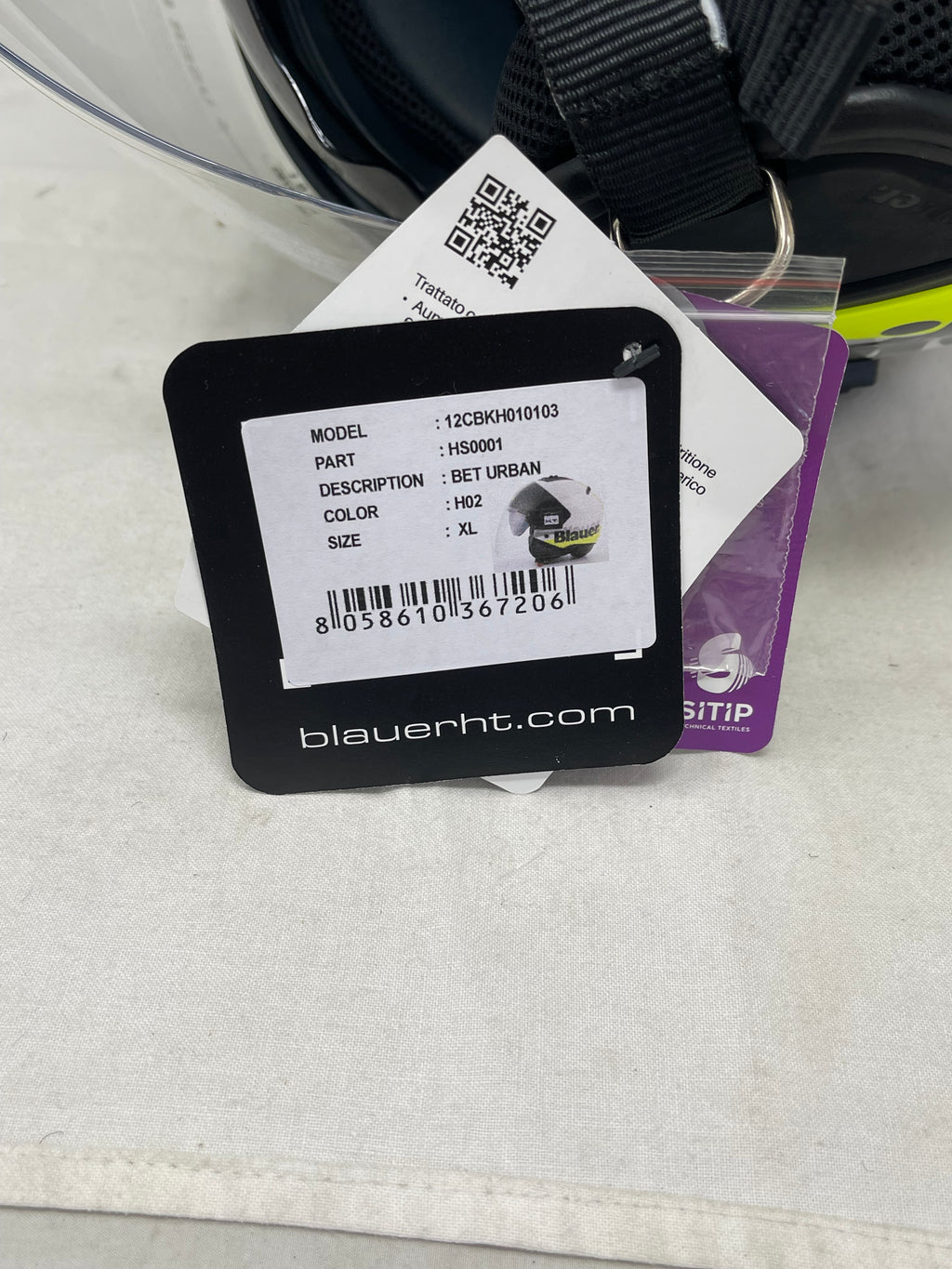 Blauer Casco Ht-bet Bianco Nero Giallo Mod.12cbkh010103 Misura Xl Nuovo!