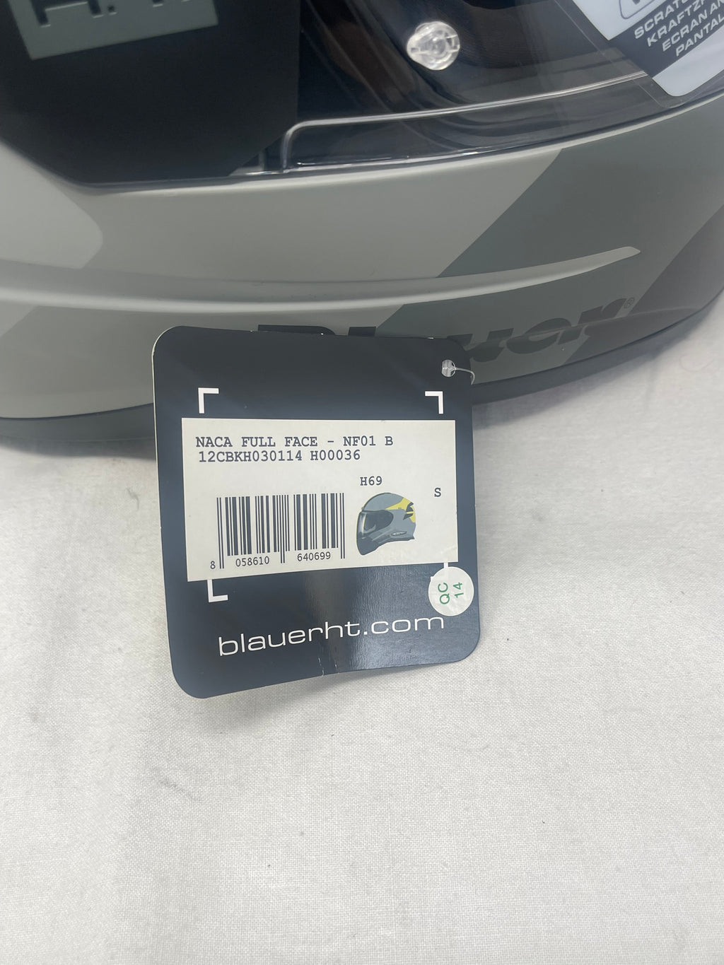 Blauer Casco Integrale Ht Naca Nf01 B Full Face Grigio Giallo Opaco Mod. 12cbkh030114 Misura S Nuovo