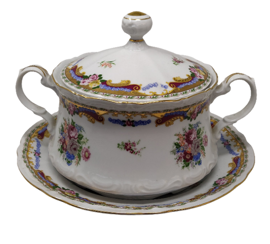 Limoges Biscottiera Ceramica Con Piatto