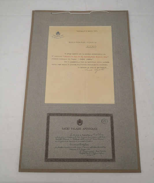 Lettera Vaticano A Ditta Branca
