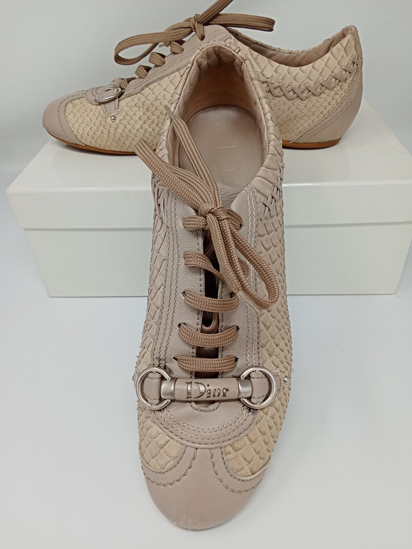 Dior sneakers pitonato beige 37,5