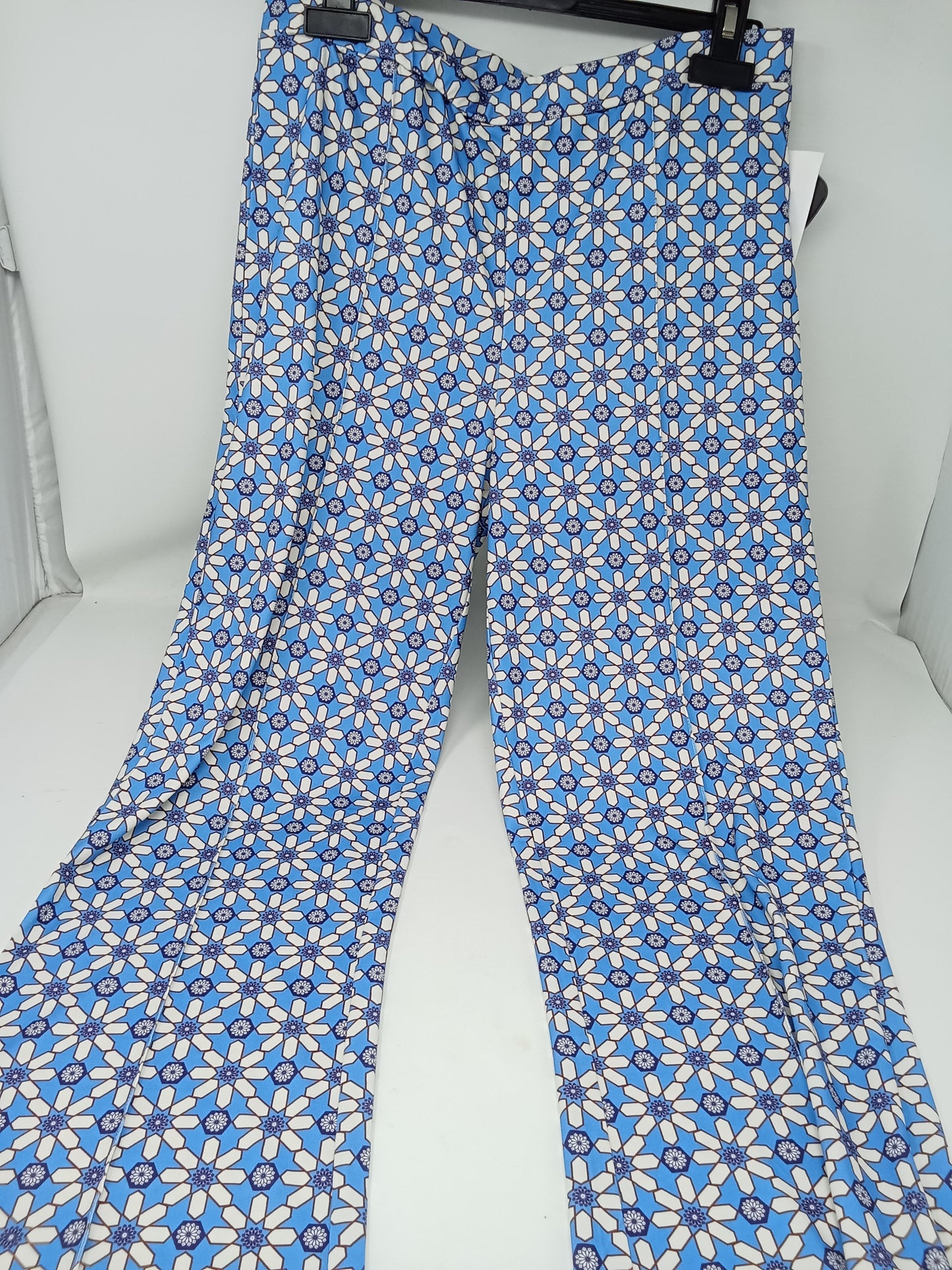 Blue joint pant.morbidi blu bco fiorato S