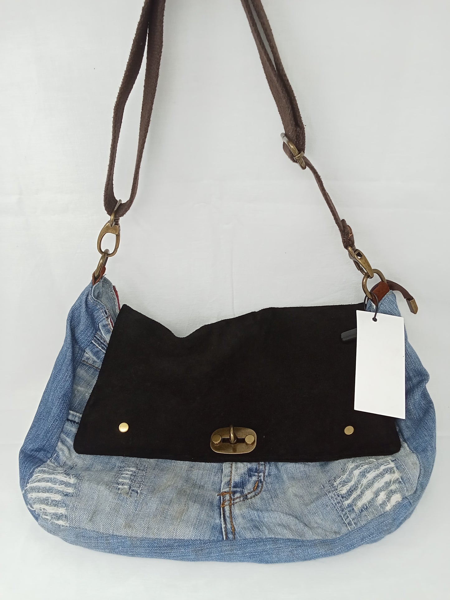 Borsa jeans e Camoscio