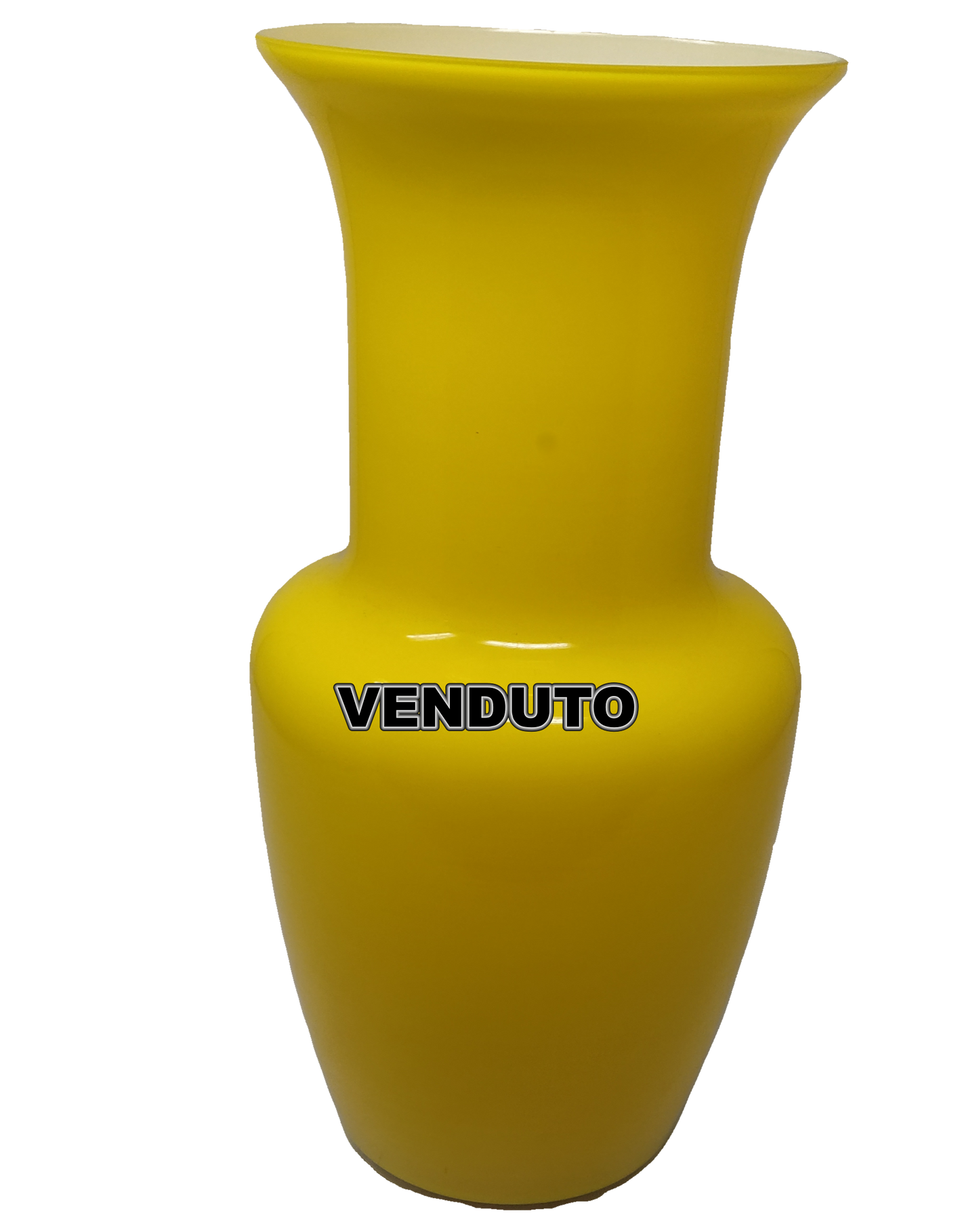 Vaso vetro giallo canarino Murano