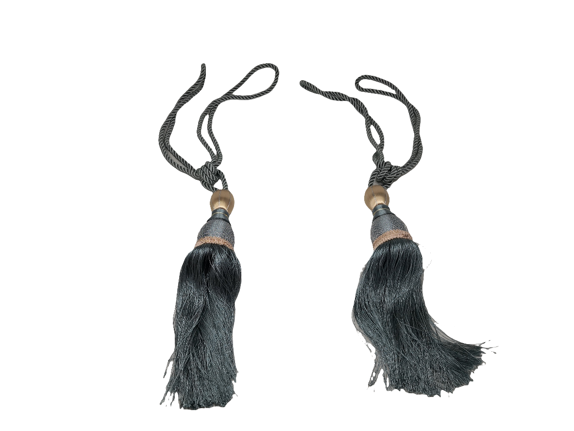 2 Cordoni Per Tende Con Grand Fiocco Azzurri