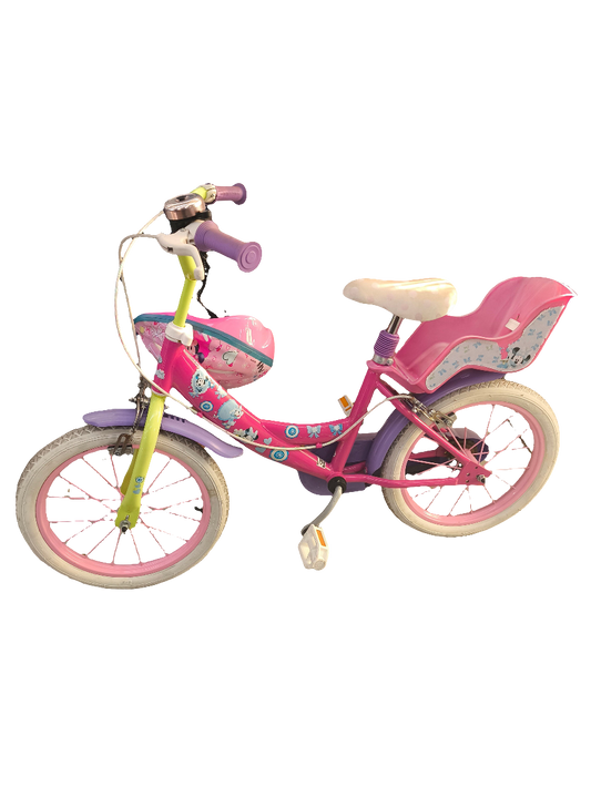 Bicicletta Bambina Rosa Con Seggiolino E Casco Bellissima