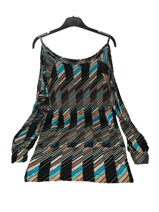Sisley Maglia Tulle Con Fantasia Righe L