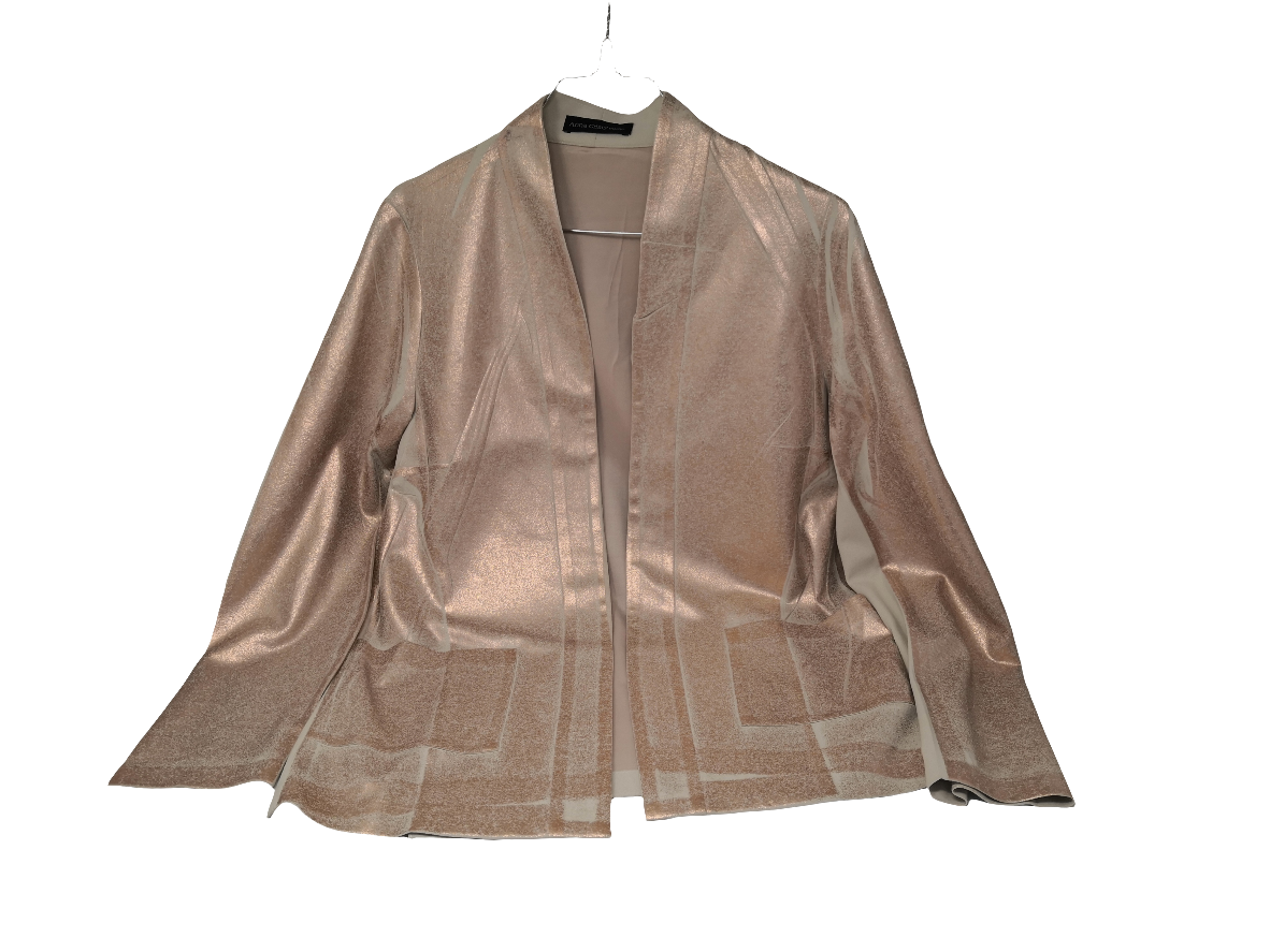 Anna Cristy Milano Cardigan Beige Sfumato Rosa Tu