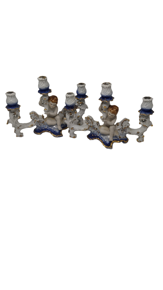 Coppia Candelabri Capodimonte