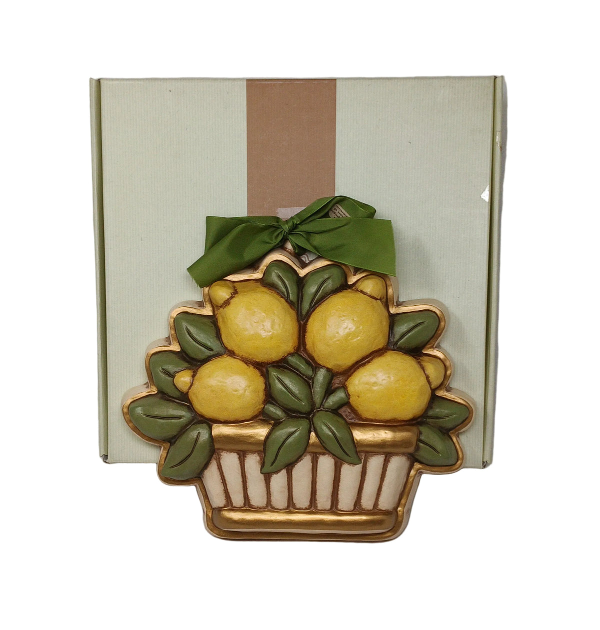 Thun Formella Decoratica Parete Ceramica Effige Cesto Con Limoni Con Scatola
