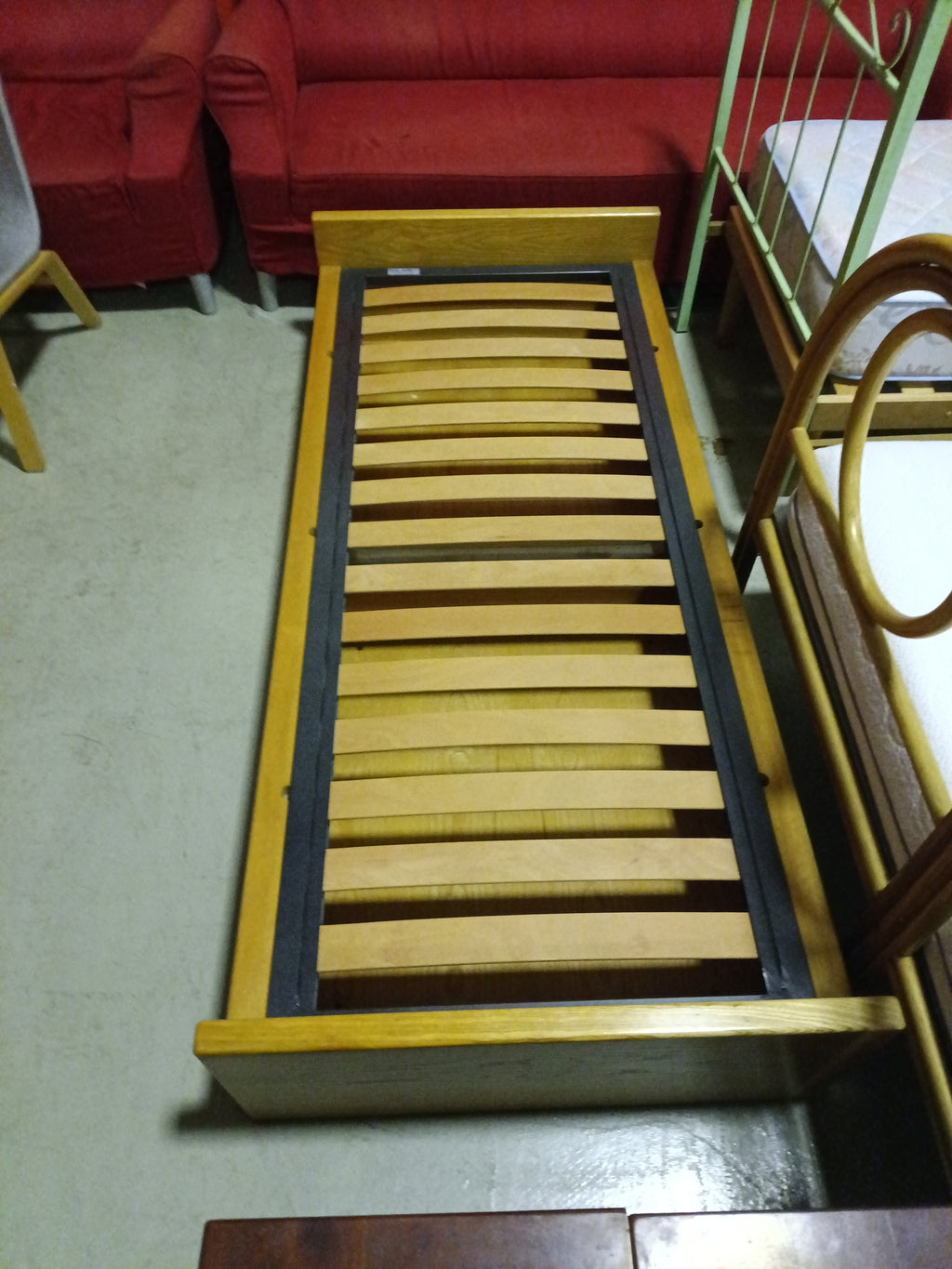 Giroletto Struttura Legno Lxpxh 200x88x38 Con Rete Doghe Singola
