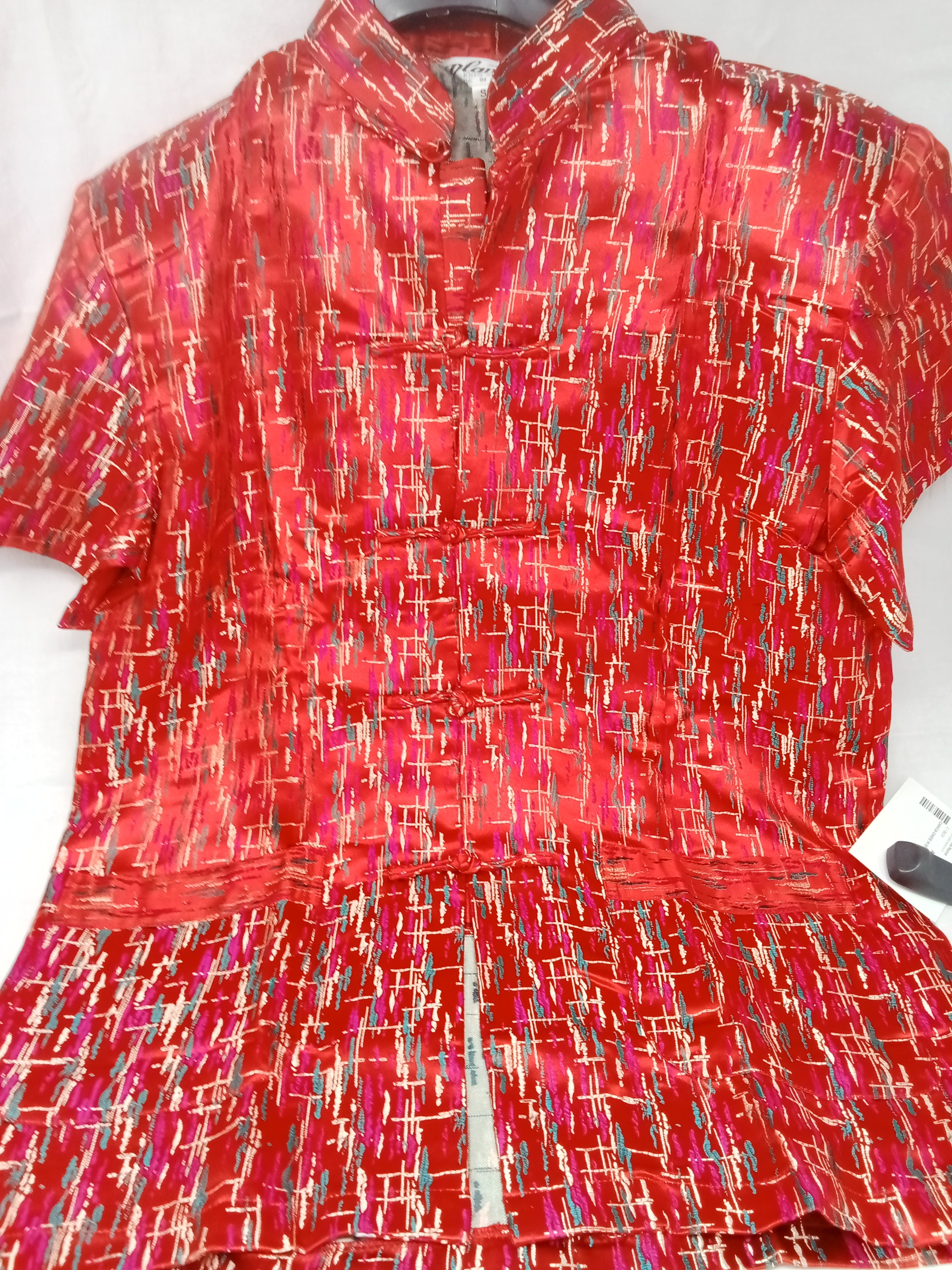 Camicia Cinese In Seta Rossa S