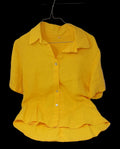 Camicia In Lino Gialla Xl