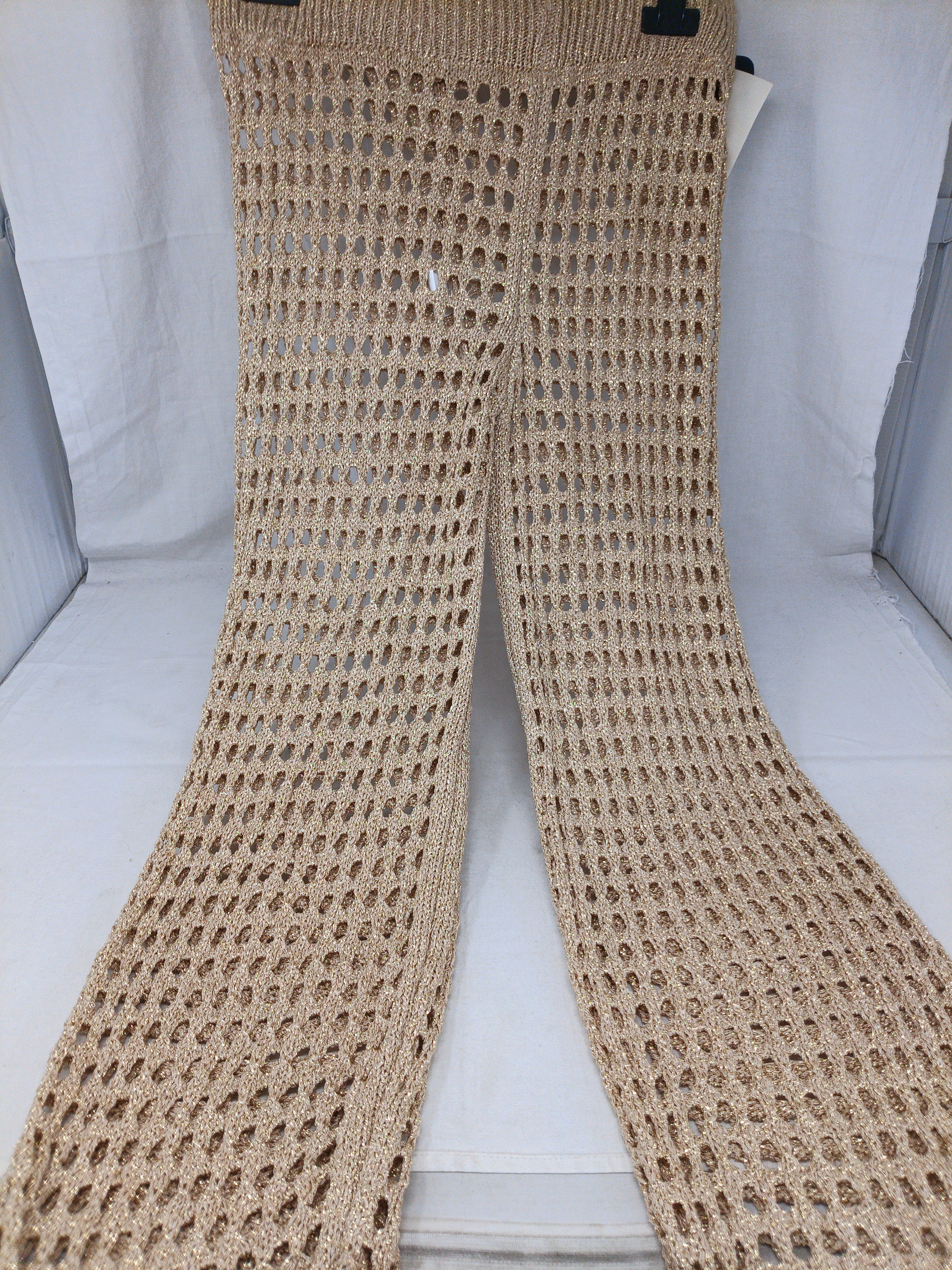 Pantaloni In Uncinetto Oro S