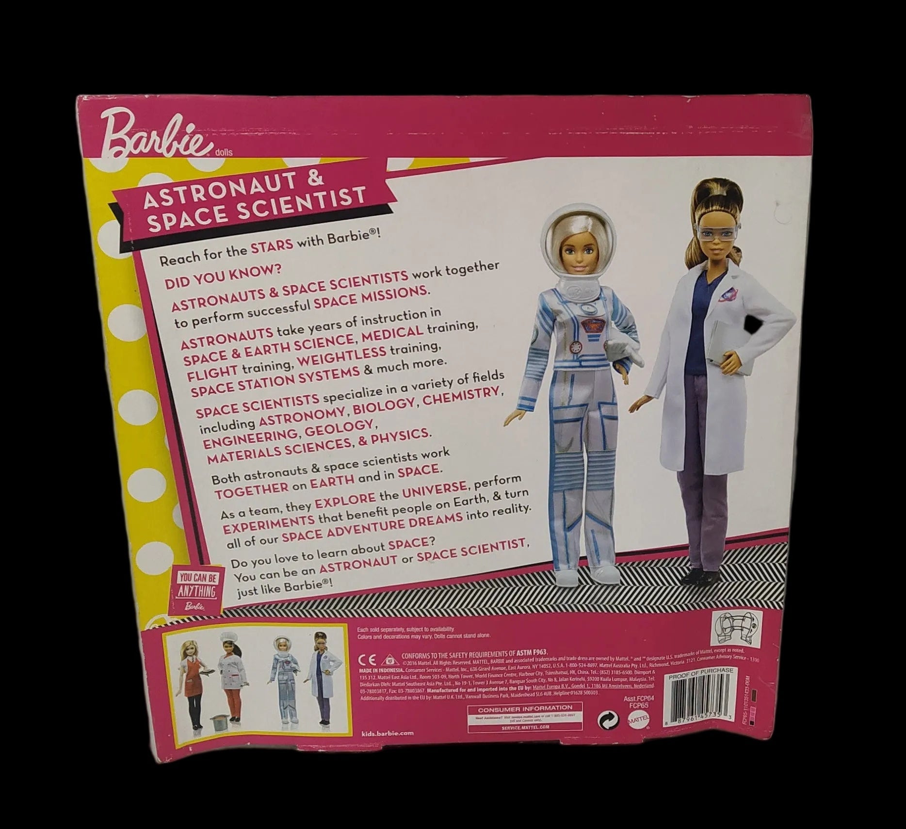 Barbie Bambola Fcp65 Carriere Astronauta E Ingegnere Aerospaziale Nuove