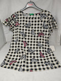 Benettton Camicia Qrt Nero Bco Verde M