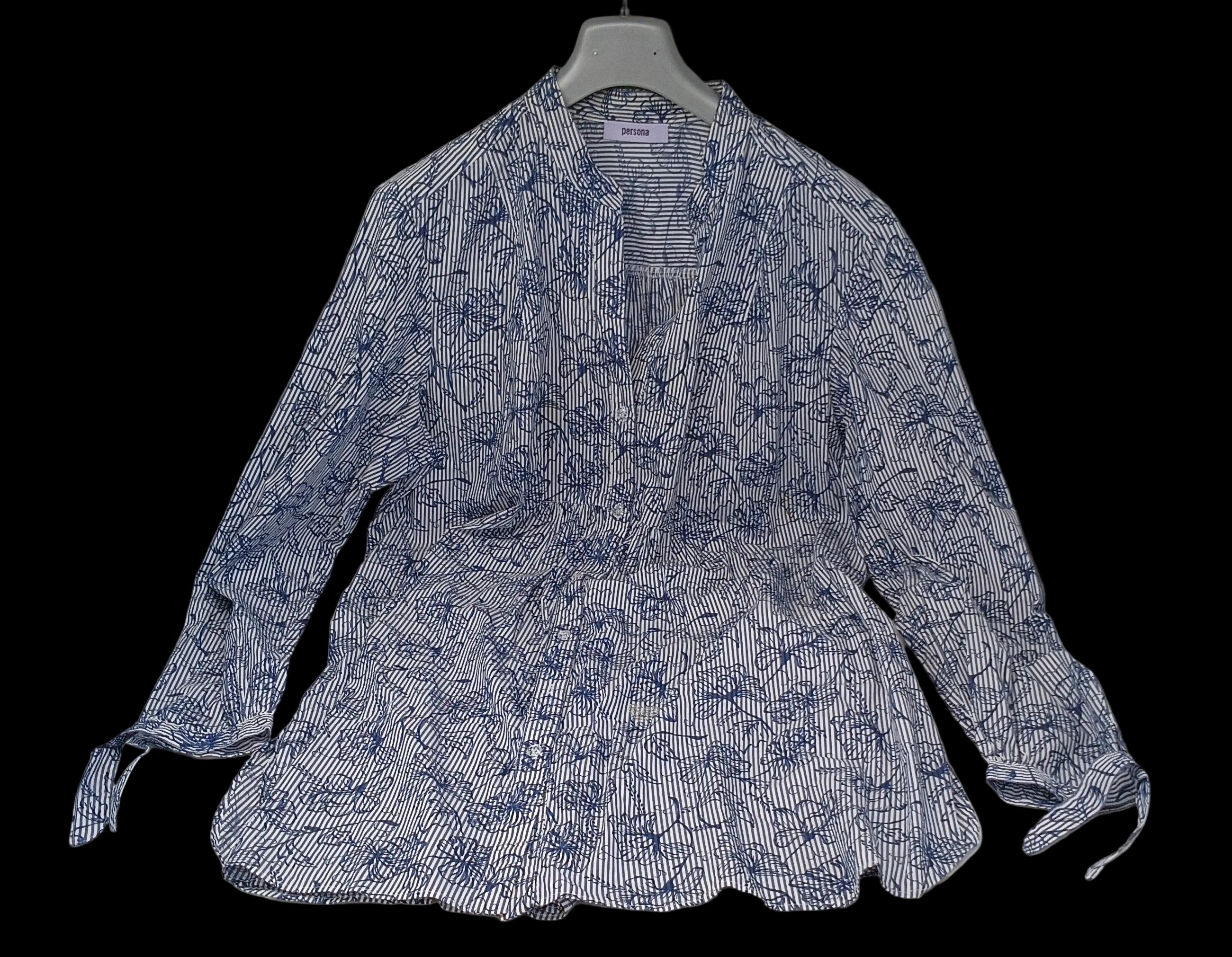 Persona Camicia Blu Bco Fiorato 29